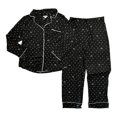 thumbnail image 3 of DKNY Women's Notch Collar 2-Piece Long Sleeve & Pant Pajama Set (Black, XXL), 3 of 4