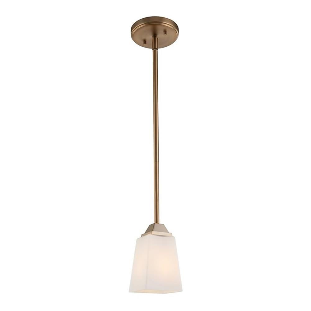 Woodbridge Lighting Berkley 1 Light Steel/Glass Mini Pendant in Brushed Brass