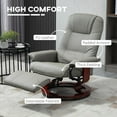 thumbnail image 4 of Gray PU Leather Manual Recliner Chair with Swivel Base and Extendable Footrest, 4 of 7