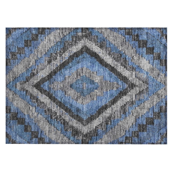 Dalyn Rugs Machine Washable Indoor/Outdoor Chantille Blue 1'8" x 2'6" Rug