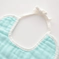 thumbnail image 5 of Muslin Bibs Unisex Baby Girls Cotton Drool Bibs Absorbent Newborn Soft Burp Cloths Saliva Towel, Mint Green, 5 of 7