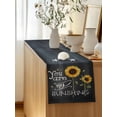 thumbnail image 5 of Table Runner 72 Inches Long for Kitchen Dining, Sunflowers Dresser Scarf Farmhouse, Dining Table Decorations for Wedding/Parties, Classic Bee You Are My Sunshine Black 16 x 72 In, 5 of 8