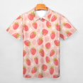 thumbnail image 3 of Strawberries Colorful Pink Red Green Men Zipper T-shirt Summer Casual Short Sleeve T-shirt Top, 3 of 7