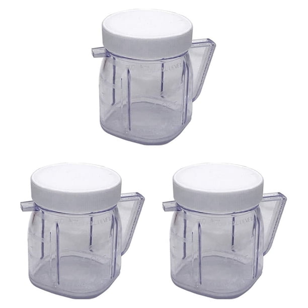 Para piezas de repuesto para licuadora, accesorio para jarra de licuadora Osterizer 4937, mini jarras de plástico con tapa (paquete de 3)