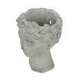 thumbnail image 6 of Mayrich 6 inch Weathered Gray Greek Lady Statue Wall Mount Cement Head Planter, 6 of 7