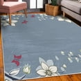 thumbnail image 3 of Floral Decorative Rug, Spring Flowers Leaves Branches Buds Butterflies Frame Like Abstract Art Pattern, Quality Carpet for Bedroom Dorm and Living Room, 6 Sizes, Ceil Blue, by Ambesonne, 3 of 4