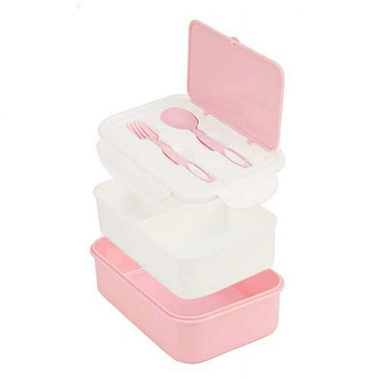 DYTTDG Holiday Gift Finder Portable 3 Layer Microwave Bento Lunch Box Spoon  Food Container Storage Box Silverware Set
