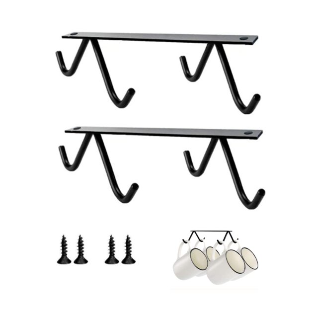 Paquete de 2 ganchos para tazas de café con 4 ganchos, organizador de tazas de té y estante de secado para tazas, tazas de café, tazas de cerveza y utensilios de cocina oso de fresa Hogar