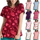 thumbnail image 5 of Puntoco Mujeres Camisetas de manga corta Uniforme de trabajo Día de San Valentín Blusa de bolsillo impresa Puntoco Puntoco-2244, 5 of 5