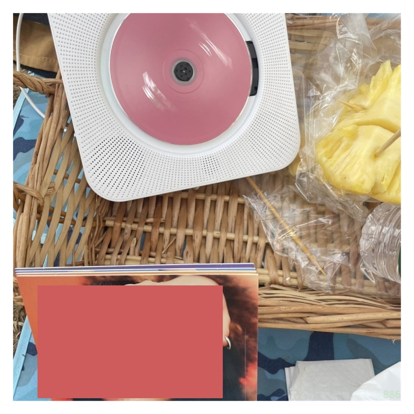 Wall Mount CD Player Bluetooth Music Player Retro Vinyl Design Home Decor Gift for Birthday