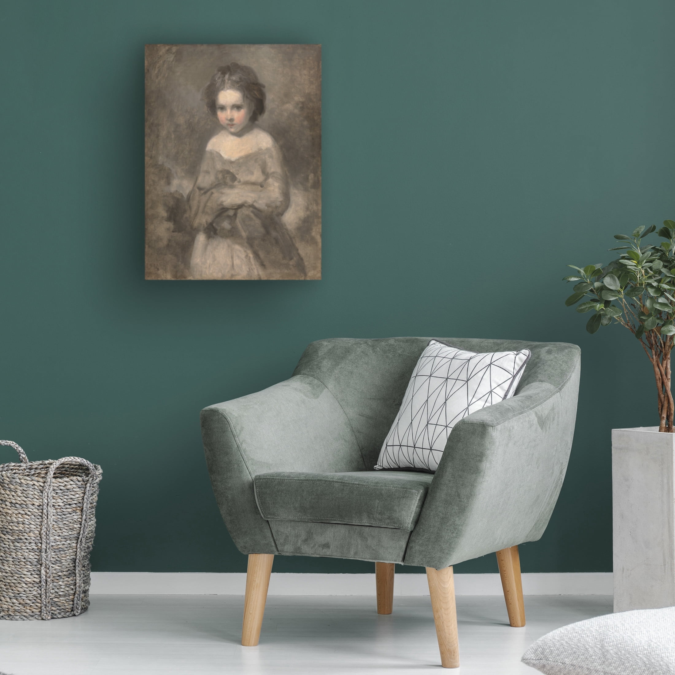 Joshua Reynolds 'Study of a Young Girl' Canvas Art - 35 x 47 Inches