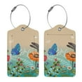 thumbnail image 3 of Disketp 1 Luggage Tag For Suitcase,Colorful Plants And Insects Leather Baggage Tag With Stainless Steel Loop Privacy Cover For Women Men Girls, 3 of 5