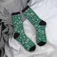 thumbnail image 5 of Bingfone Compression Socks for Women and Men Long Socks for Running Athletic Cycling Nurse- Green Christmas, 5 of 6
