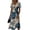 Dark Blue, variant on Tropical Coconut & Palm Tree Print V-Neck Surplice Dress for Women - Short Sleeve High Waist A-Line Midi Summer Beach Vacation Gown, Flowy Resort Wear with Cinched Waist Green XL