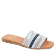 Andre Assous Women's Kaila Featherweight Trendy Durable Leather Luxury Flat Sandal, Blue, 10