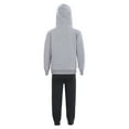 thumbnail image 6 of YONGHS Kids Boys Girls 2 Pieces Sweatsuit Letter Print Hoodies Sweatshirt and Jogger Pants Set Gray&Black 9-10, 6 of 7