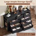 thumbnail image 3 of Afuhokles 9 Drawers Dresser with Side Storage Shelves for Bedroom, Modern 55.1" Large Wood Chest of Drawers Handle Free, Black, 3 of 8