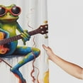 thumbnail image 3 of Pratyus Frog Glasses Guitar Shower Curtain Set with Hooks, Chic Modern Bathroom Decor, Cloth Fabric 100% Polyester Fiber 69x72, 3 of 7