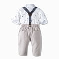 thumbnail image 5 of Baby Boy Two Piece Suit Coat and Romper Outfit Formal Suit Toddlers Wedding Tuxedo, 5 of 9