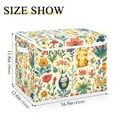thumbnail image 5 of Yayeee Collapsible Cube Storage Bin with Lid Fabric Closet Decorative Basket with Handles, Floral Animals, 5 of 7