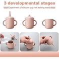 thumbnail image 3 of Taza de agua con pajita de silicona para niños, taza de agua a prueba de fugas, taza de agua con pajita para entrenamiento de bebé, taza para beber de aprendizaje para bebé, 1 rosa claro, 3 of 5