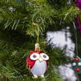 thumbnail image 4 of Ornativity Glitter Christmas Owl Ornaments - Snowy Glitter White and Red Animal Owls Christmas Tree Ornament Decorations - 4 Birds, 4 of 7