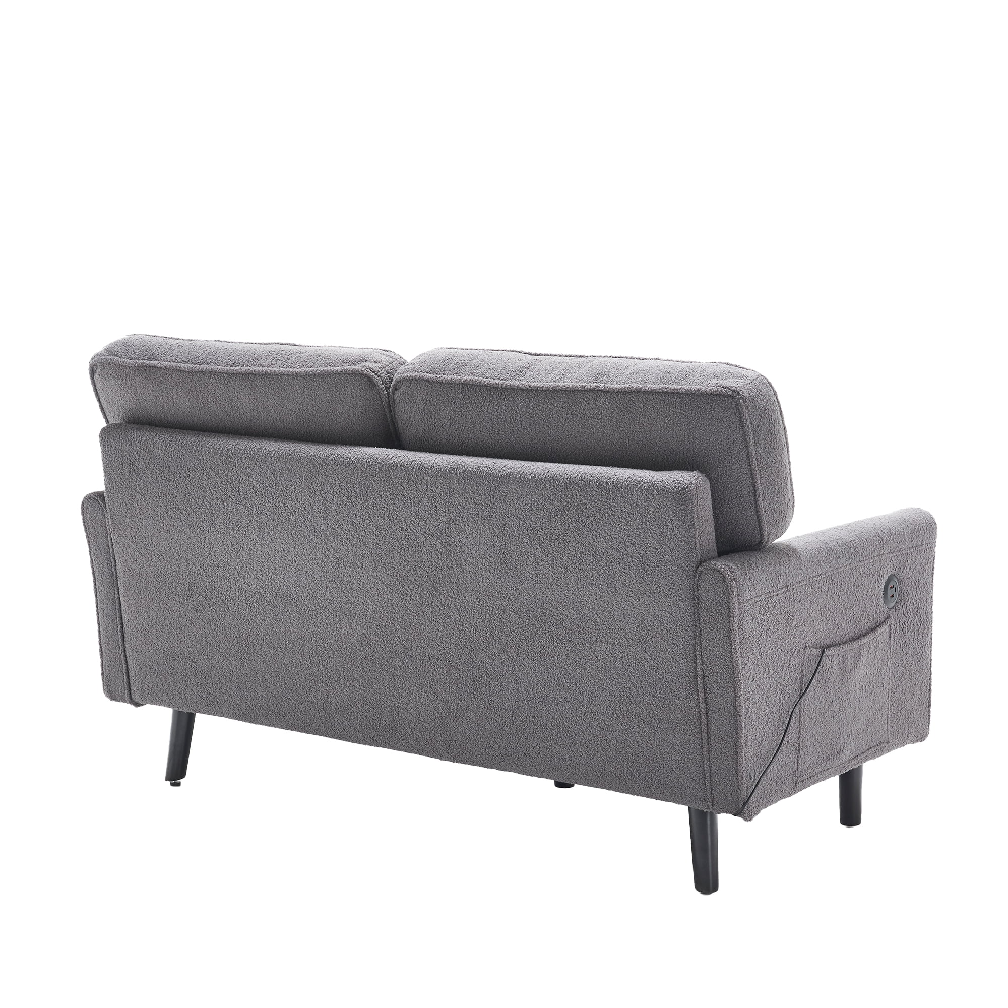 MAYEERTY Loveseat Sofa, Mid Century Modern Love Seat, 2 Seater Sofa Couches for Living Room, Small Couch with USB & Removable Pillow Cover, Comfy Couch for Bedroom, Apartment (Gray)