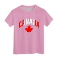 thumbnail image 3 of WhouRiu Little Boys Tshirts Canadian Day Leaf Prints Short Sleeve Tops Kids Summer Sports T Shirt Pink,Sizes 6-7, 3 of 3