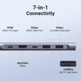thumbnail image 2 of HUB USB-C Docking Revodok 7 en 1 2 USB-A 3.0 1 USB-C 3.0 (5Gbps) 1 USB-C PD Carga 100W HDMI 4K Lector Tarjetas SD + Micro SD, 2 of 7