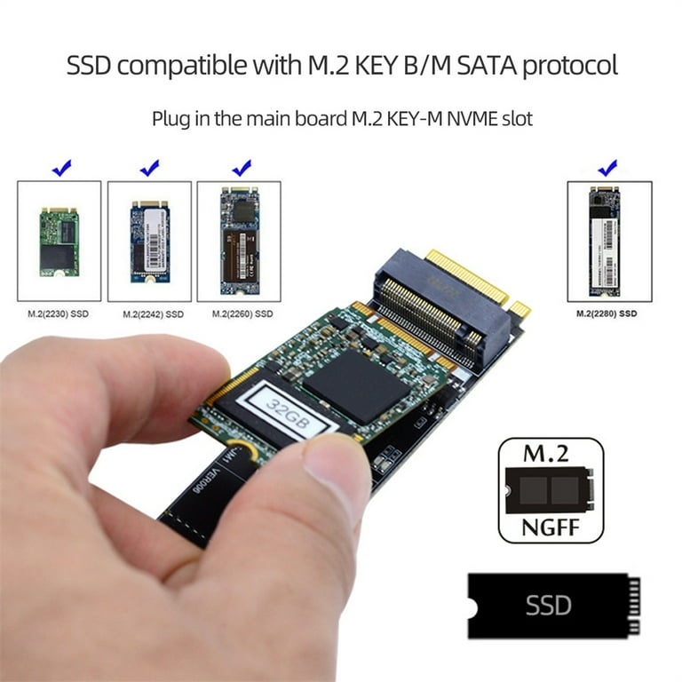 FVH SATA NGFF Key B+M SSD to NVME M-key Motherboard Desktop