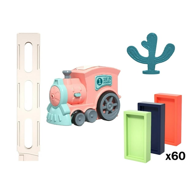Tren de colocación automático, regalo para niños, juguetes educativos para niños pequeños, con 60 piezas Zulema Juguetes de tren eléctrico