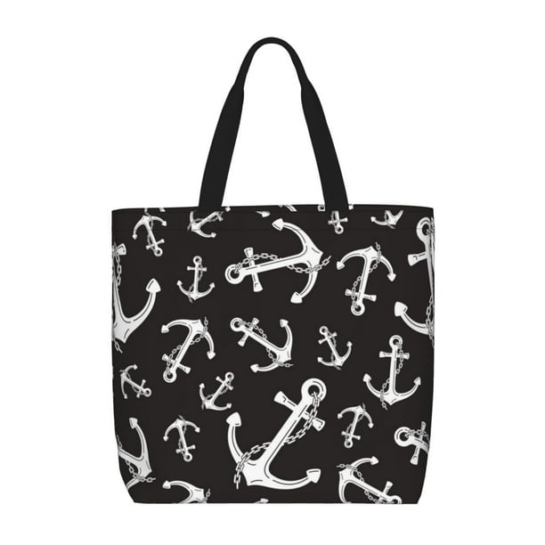 Easygdp Anchor Bolsa Tote para Mujer, Bolso de Hombro para Trabajo, Playa, Viajes, Compras y Supermercado