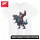 thumbnail image 1 of Camisetas con gráficos Bigfoot Riding T Rex ropa para hombre camisetas de algodón para mujer Camiseta estampada ropa Y2K camiseta divertida bonita, 1 of 7