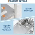 thumbnail image 3 of Stainless Steel Kitchen Sink 29.5x15.7x29.5in Drop-In Left Flat Platform Right Single Bowl Modern Rust-Resistant with Faucet Compact for Small Kitchens, 3 of 6