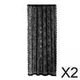 thumbnail image 1 of Cortinas,Cortinas con bolsillo para barra en la sala de estar,Cortinas de tul con encaje floral negro,Tratamiento de ventana de privacidad de voile,Cortinas de tul y voile para decoración de, 1 of 8