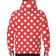 thumbnail image 5 of Hoodies for Men - White polka dot red Long Sleeve Comfrt Men'S Fashion Hoodies & Sweatshirts, Sweatshirts for Men Hoodies Pullover Clothing Clothes with Pouch, 5 of 7