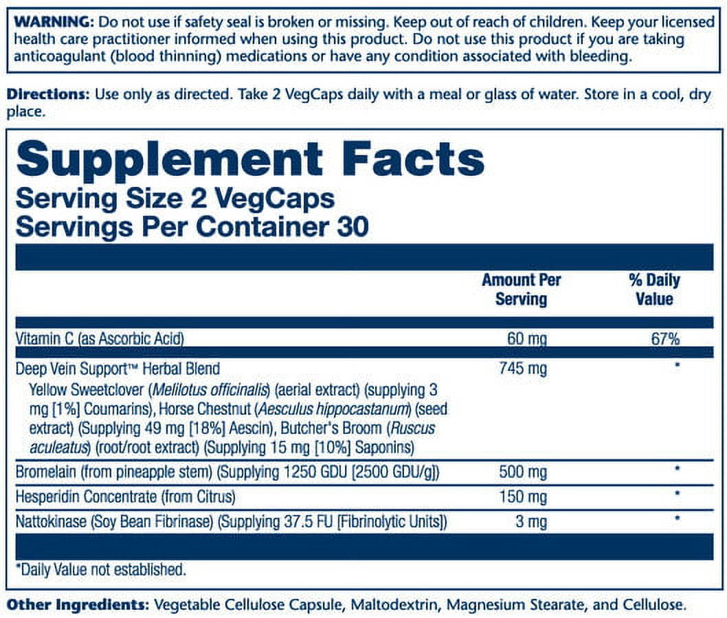 Solaray Deep Vein Support Capsules, 60 Ct