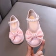 thumbnail image 2 of Xfvqtps Girls Mary Jane Shoes Flats Bow Pearl Hook and Loop Strap Thick Soft Sole Spring Summer Casual Princess Shoes, 2 of 9