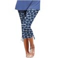 thumbnail image 1 of Womens Relaxed Fit Pants by Generic Summer Casual Drawstring Solid Cropped Cargo Pants, Black, Size XL, 1 of 5
