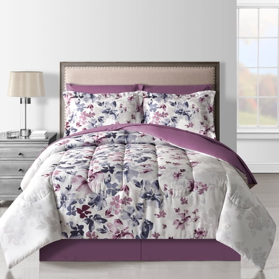 Lanwood Home Monica Reversible 8-Piece Bed-In-A-Bag Comforter Set