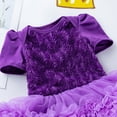 thumbnail image 6 of Fesfesfes Toddler Baby Bodysuit Girls Net Yarn Solid Color Rose Flower Romper Jumpsuit Short Skirt, 6 of 7