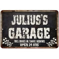 thumbnail image 1 of JULIUS'S Garage Black Grunge Sign 8 x 12 Matte Finish Metal 108120005308, 1 of 1