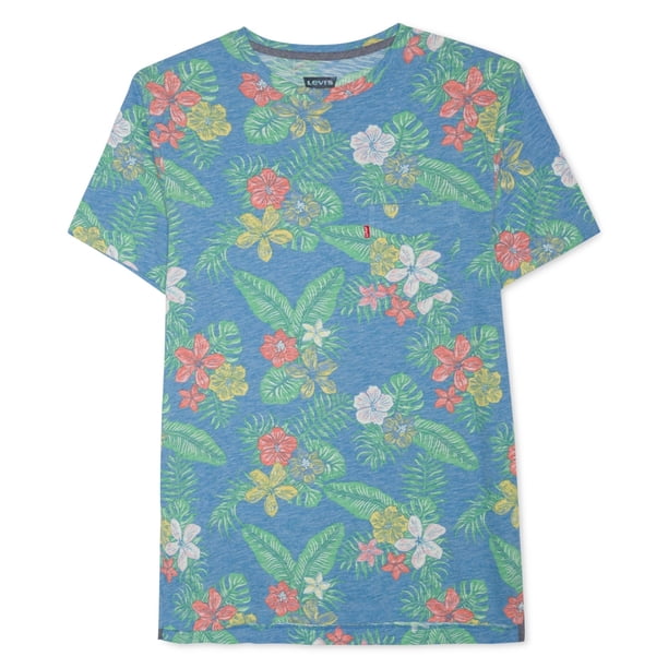 Camiseta básica floral Levi's para hombre azul grande