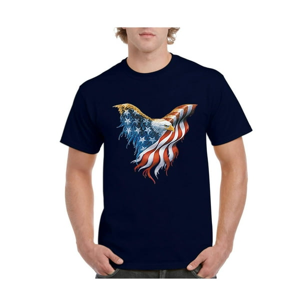 IWPF - Mens American Flag Eagle Short Sleeve T-Shirt - Walmart.com ...