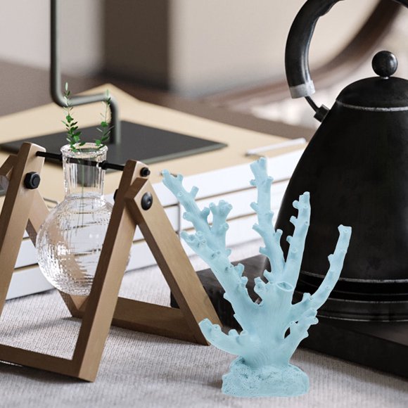 WASHWEPE Coral Artificial De Resina Azul Para Acuario Con Estilo Mediterráneo Y Ligero