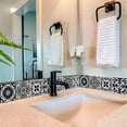 thumbnail image 4 of Mi Alma Gray Black Floral Peel & Stick Vinyl Backsplash Tiles 5x5, 24 pcs, 4 of 11