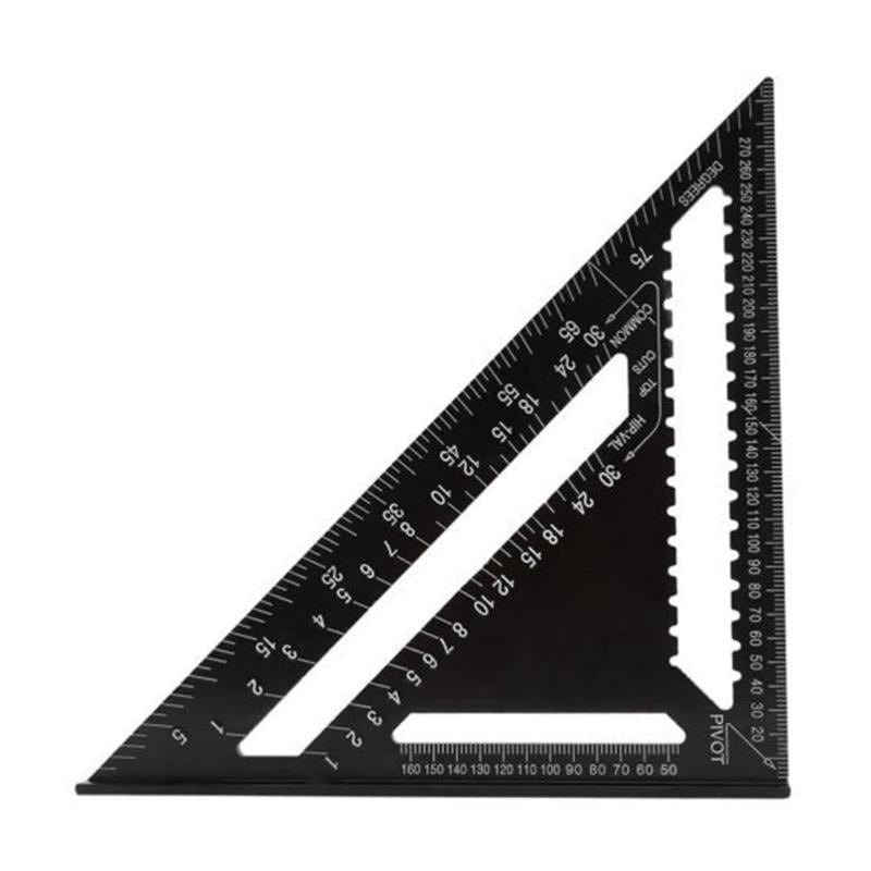7inch Metric Aluminum Alloy Triangular Measuring Ruler Woodwork Speed Square I 