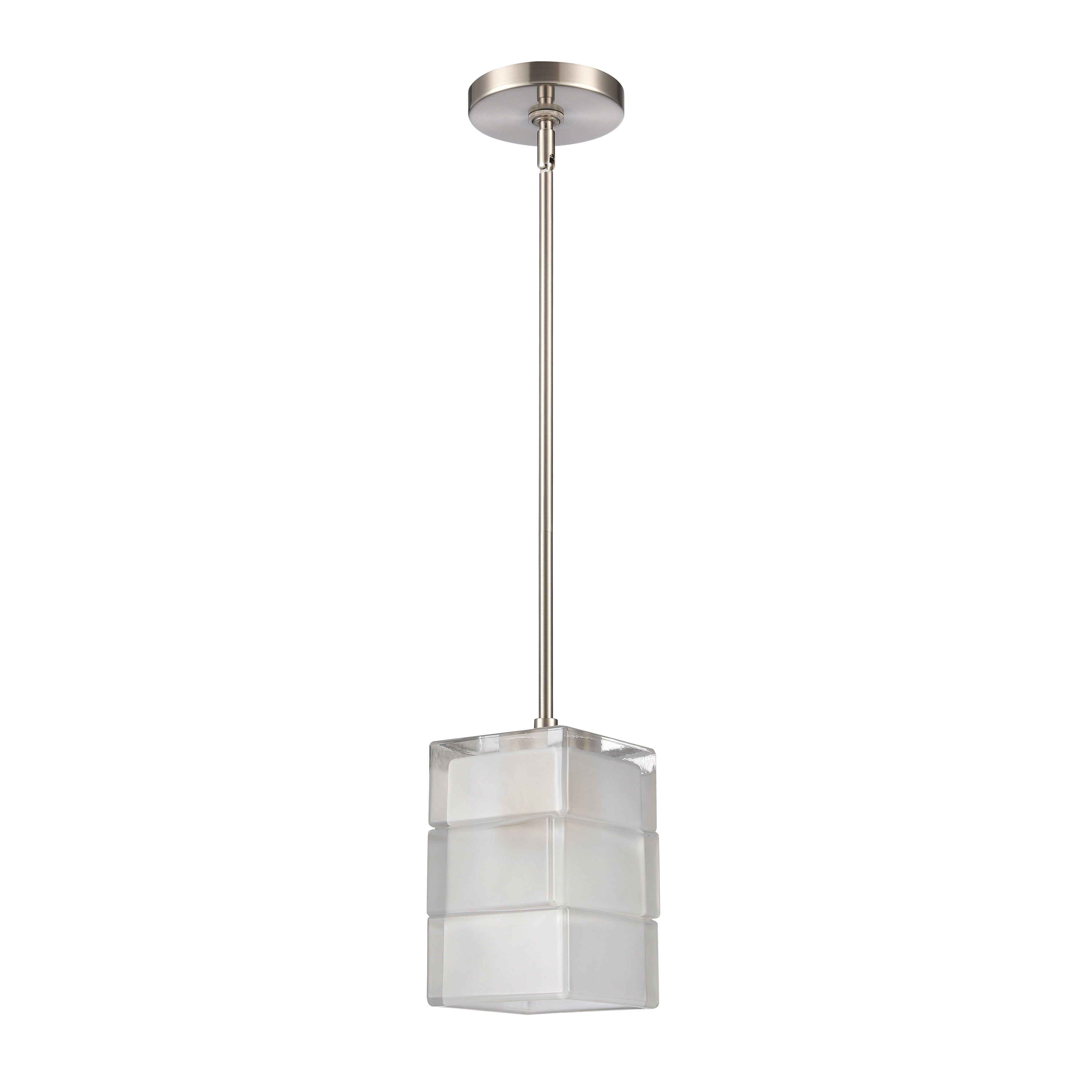 Elk Home 6-Inch Wide Ice Blocks Pendant, Contemporary, Satin Nickel
