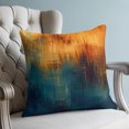 thumbnail image 4 of Blue Teal Orange Pillow Covers 18x18 Set of 2, Retro Abstract Gradient Mottled Art Throw Pillow Covers Decorative Couch Cushion Cover, Microfiber Soft Square Pillowcases for Bedroom Living Room Sofa, 4 of 9