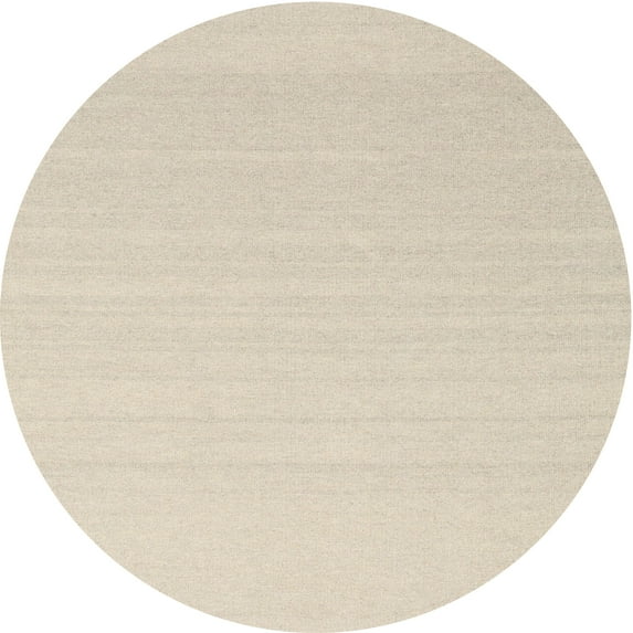 Ahgly Company Indoor Round Contemporary Desert Sand Beige Solid Area Rugs, 8' Round